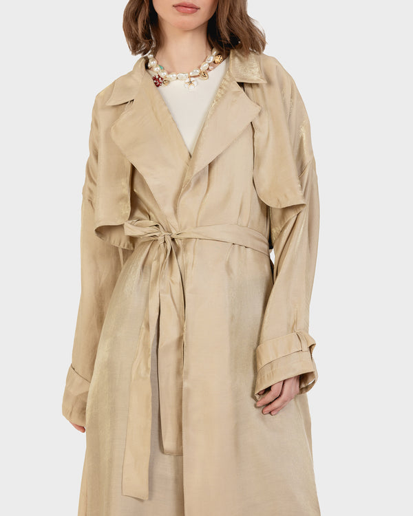 Shimmer Trench in Beige