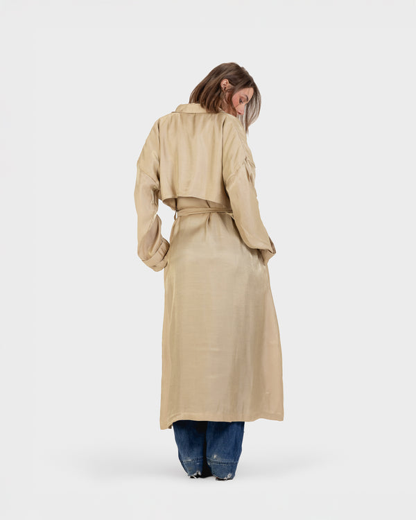 Shimmer Trench in Beige
