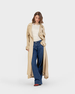 Shimmer Trench in Beige