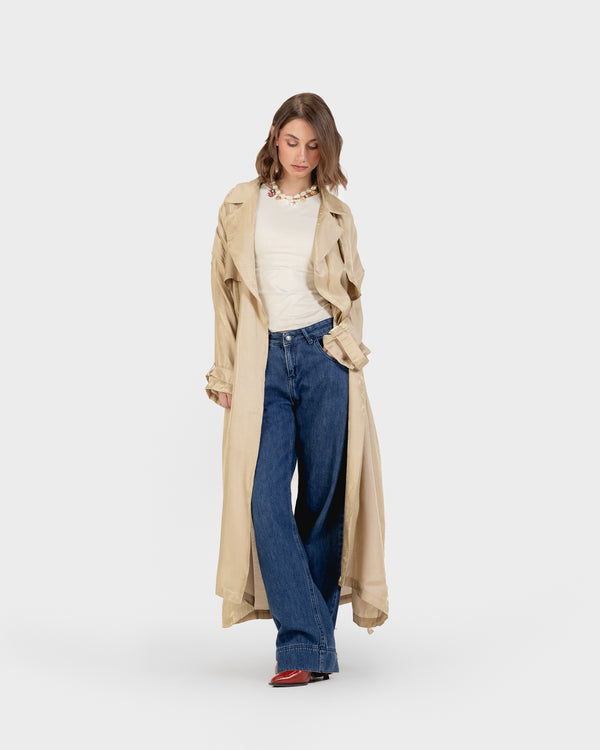 Shimmer Trench in Beige