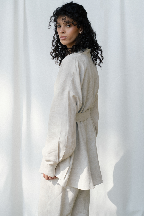 Linen Kimono in Beige