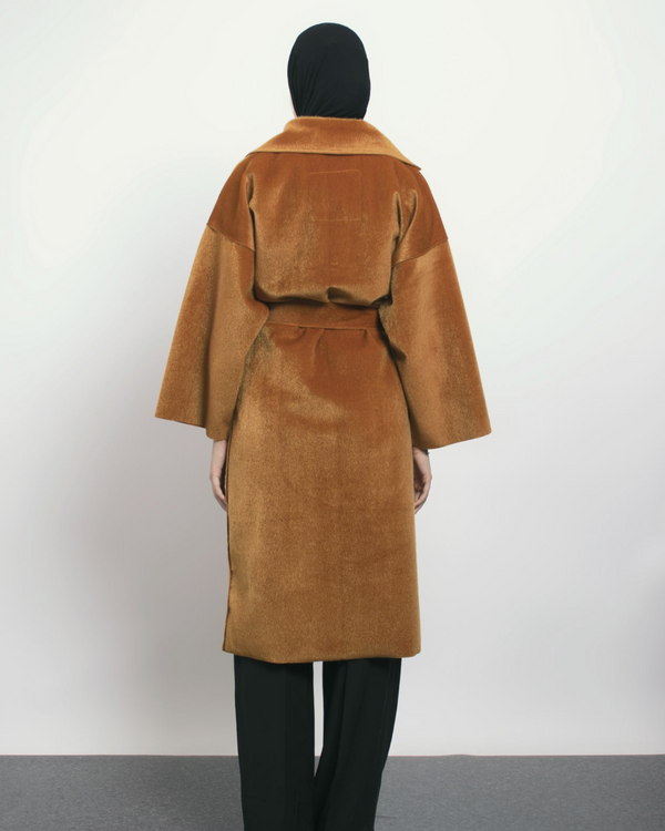 Oversized Soft Coat In Brick