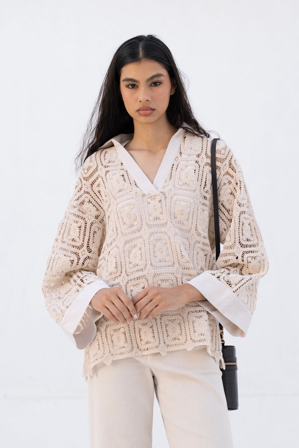 Crochet Linen Top