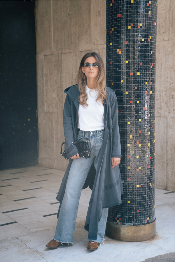 Over You Midi Cardigan in Steel Blue