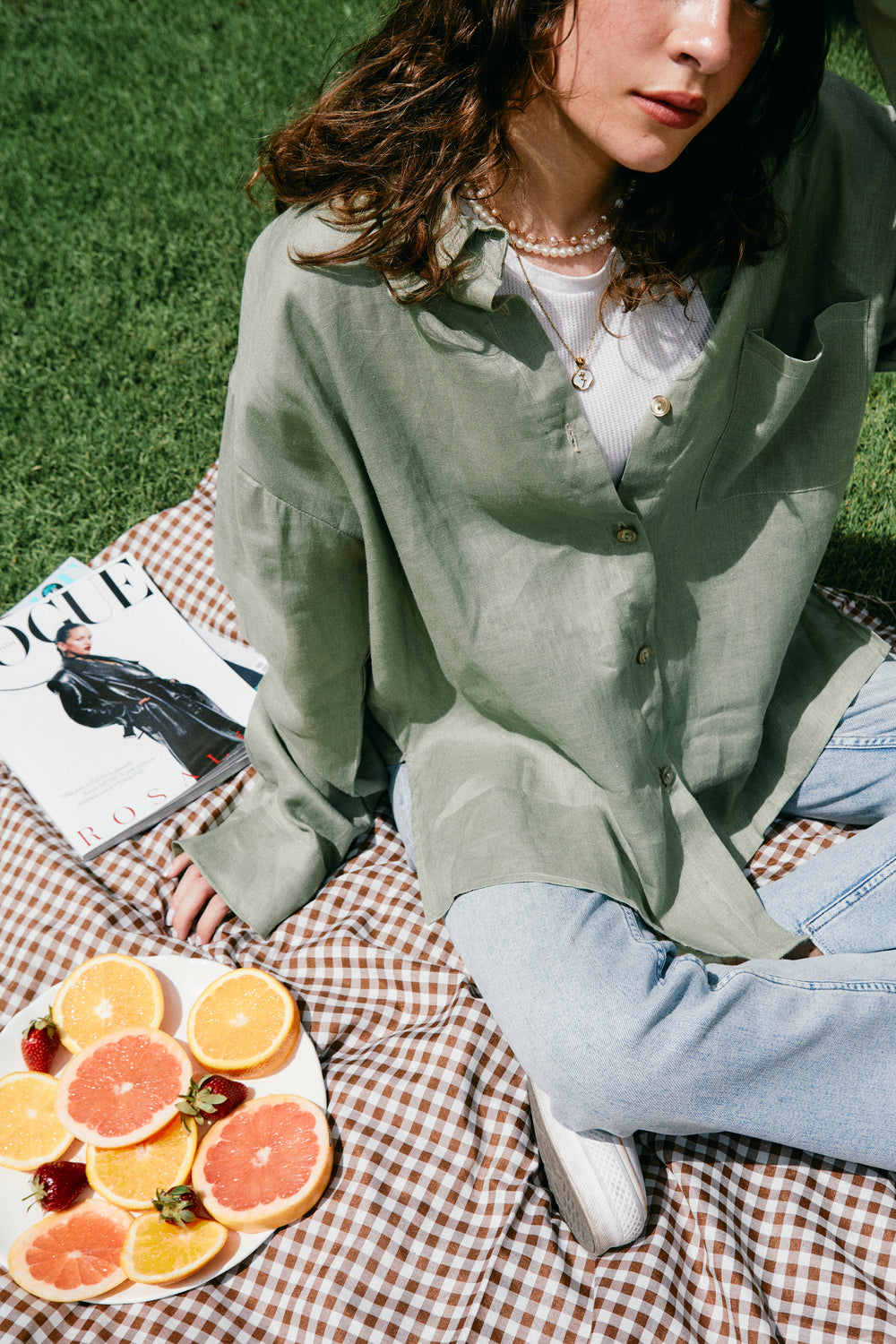 Livin’ In Linen Shirt in Olive
