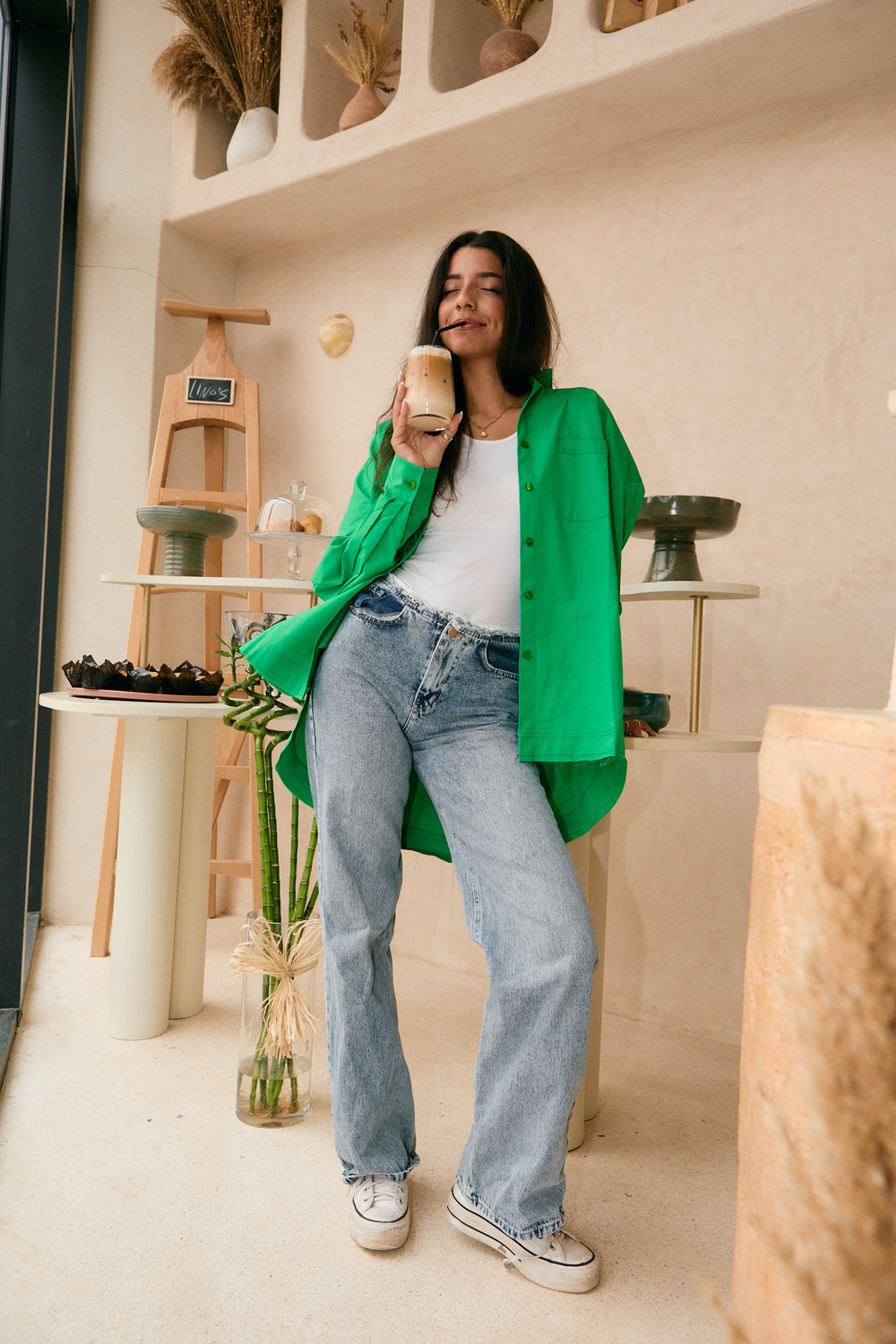 Urban Poplin Shirt in Green