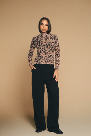 Tulle Top in Leopard Print