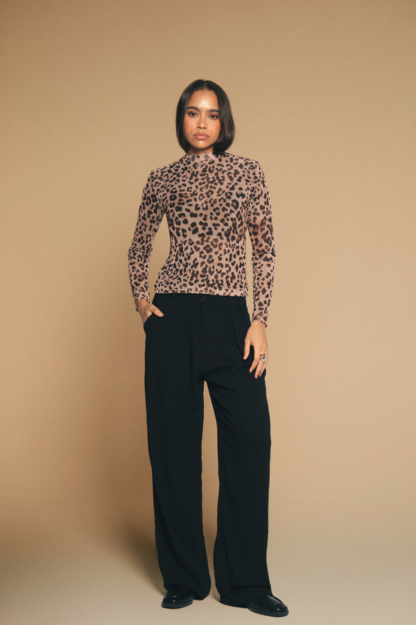 Tulle Top in Leopard Print