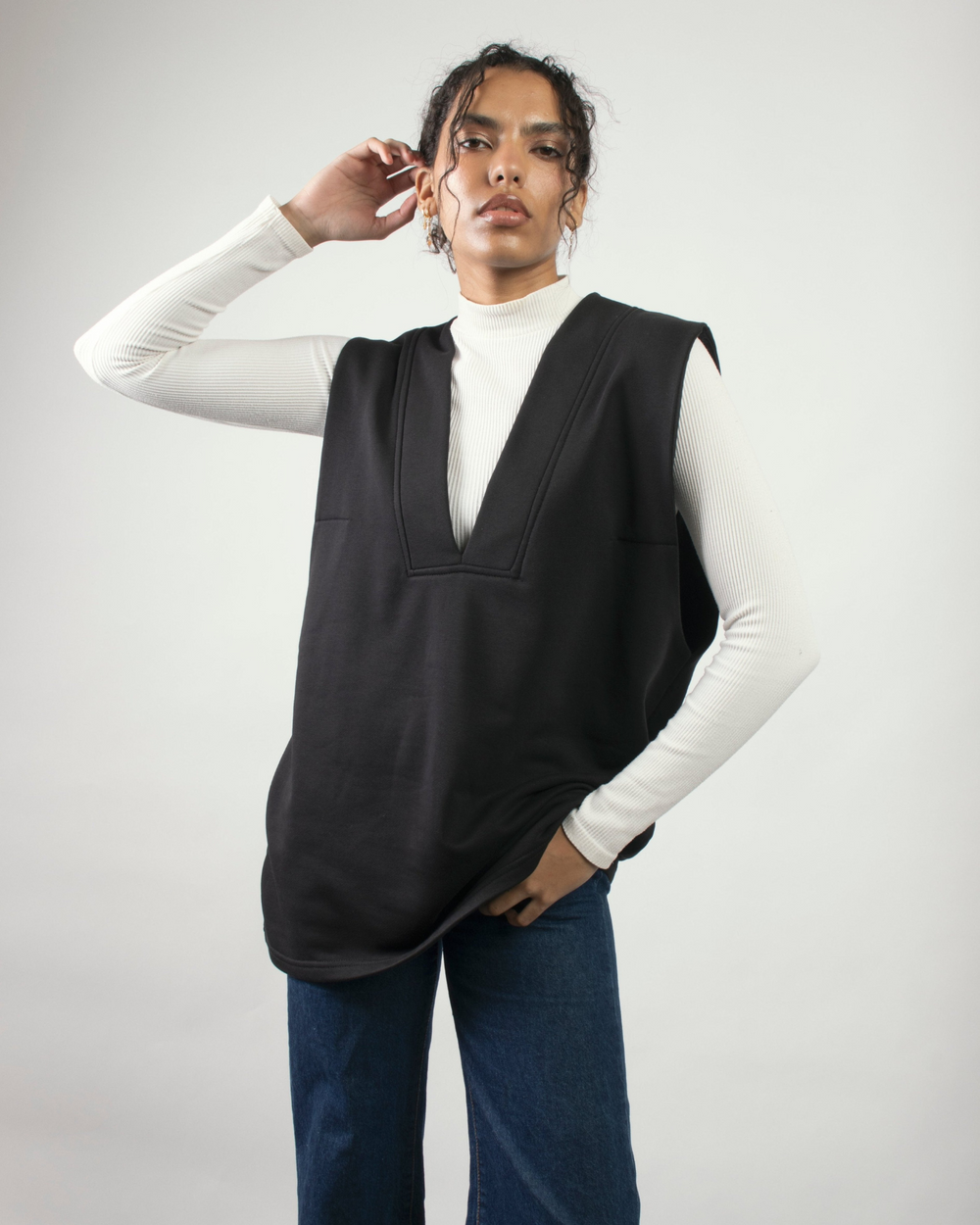 Plush Vest In Black