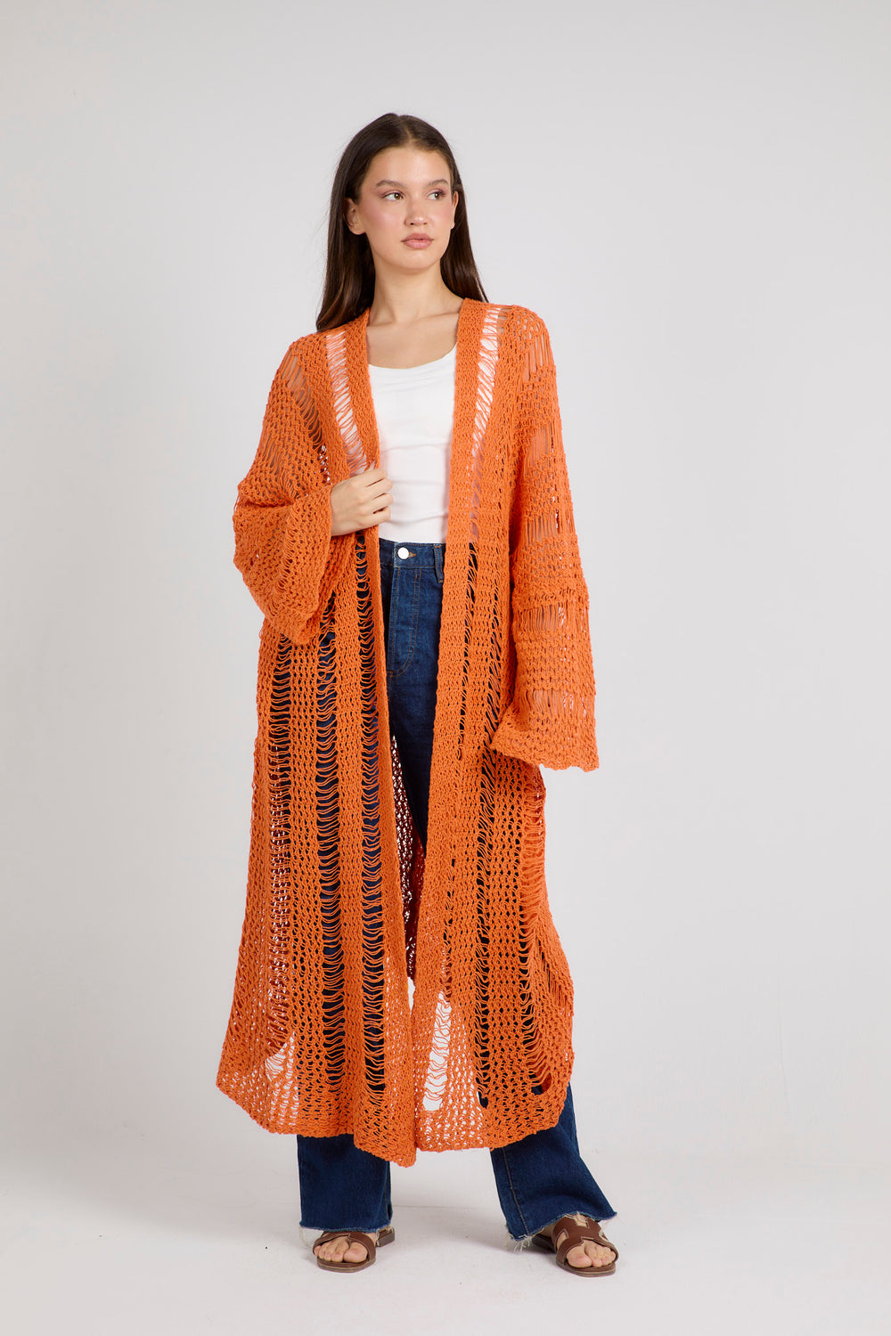 Gypsy Soul Crochet Cardigan in Orange