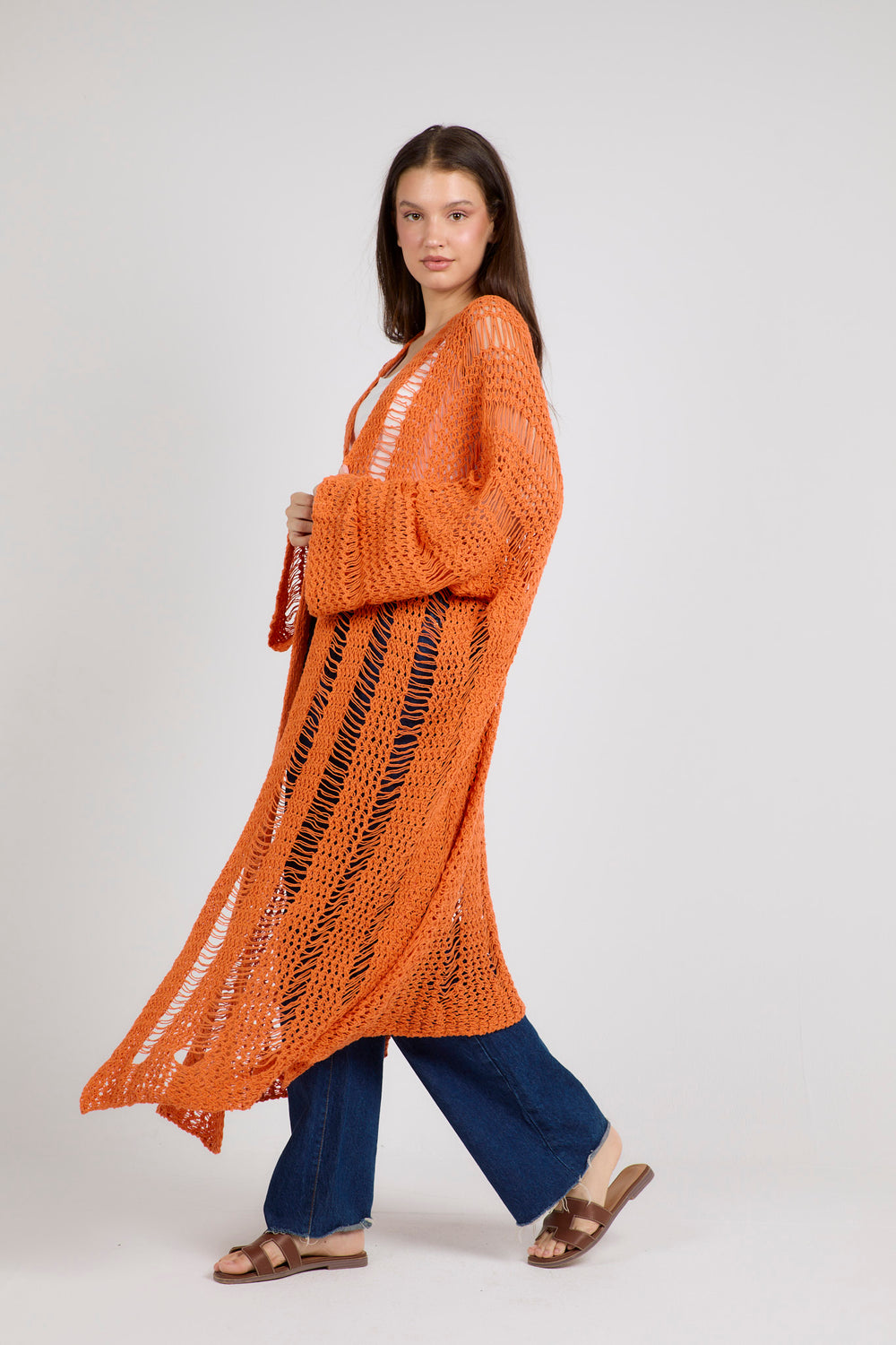 Gypsy Soul Crochet Cardigan in Orange