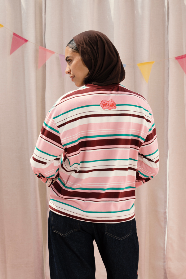 Striped Long Sleeve T-Shirt In Multicolor
