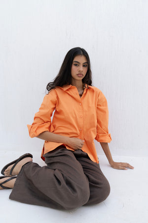 Poplin Shirt in Orange