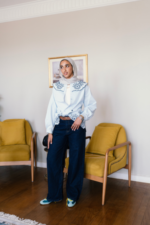 Embroidered Shirt in Blue