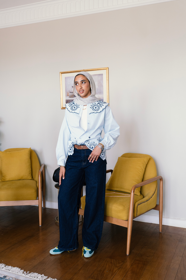 Embroidered Shirt in Blue