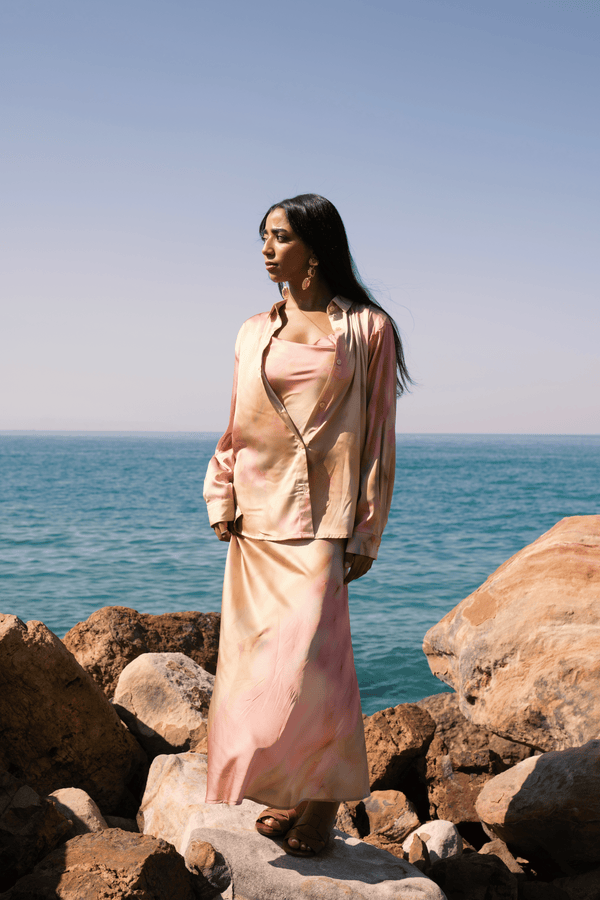 Slip Satin Dress in Champagne