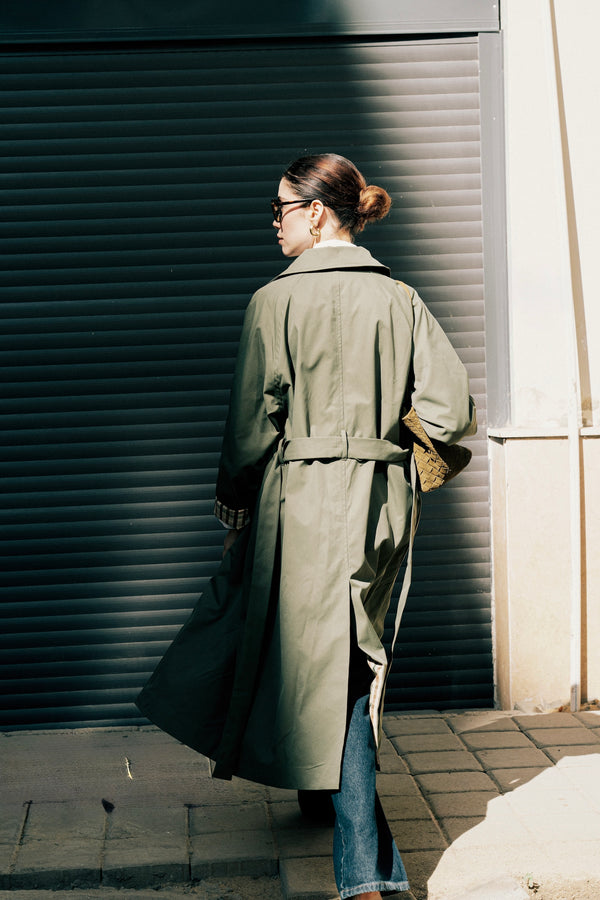 Long Oversized Trench in Olive