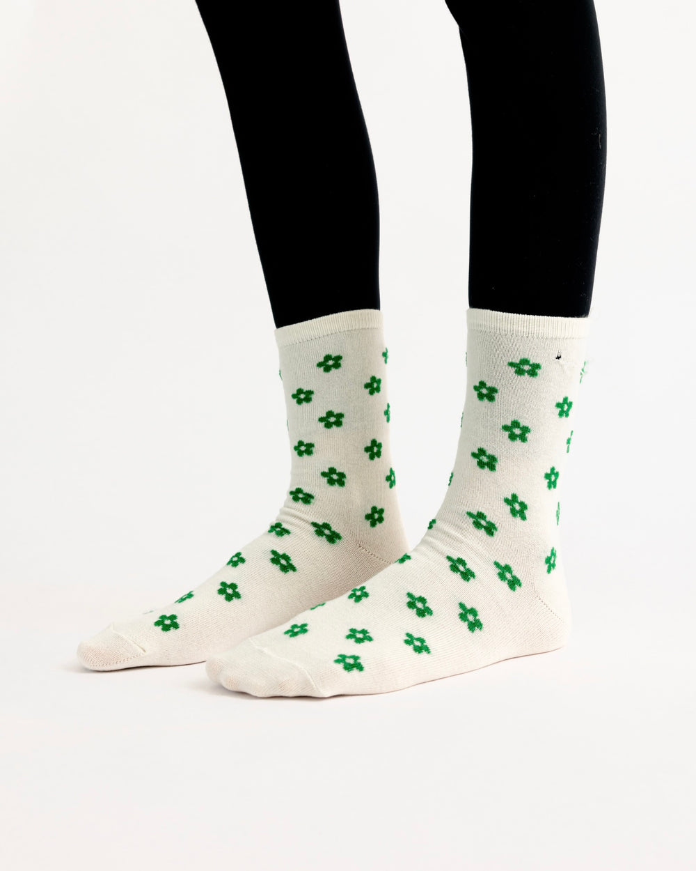 Secret Garden Crew Socks In Green