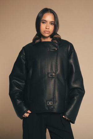 Starlight Leather Jacket in Black