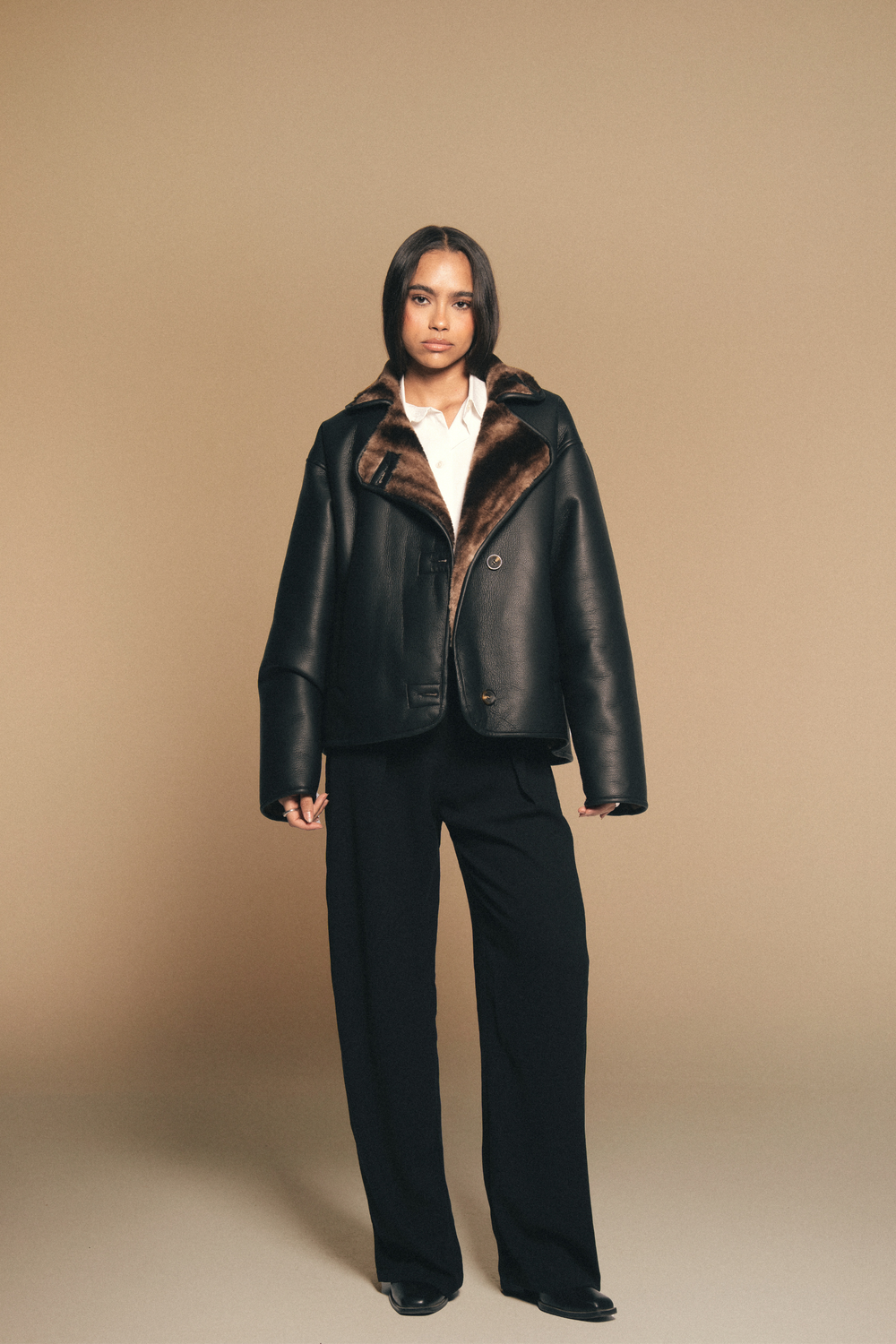 Starlight Leather Jacket in Black