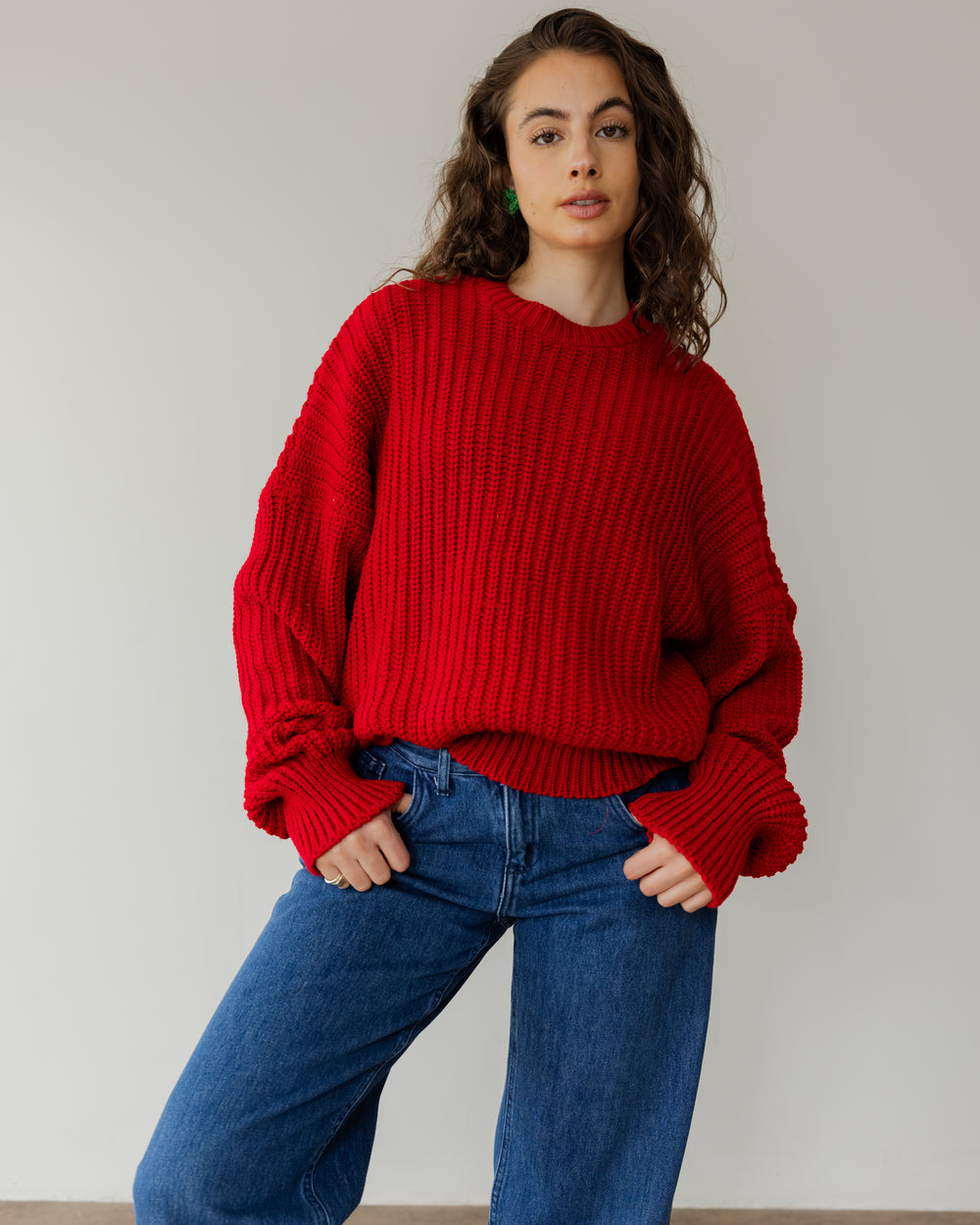 Knit Sweater in Red