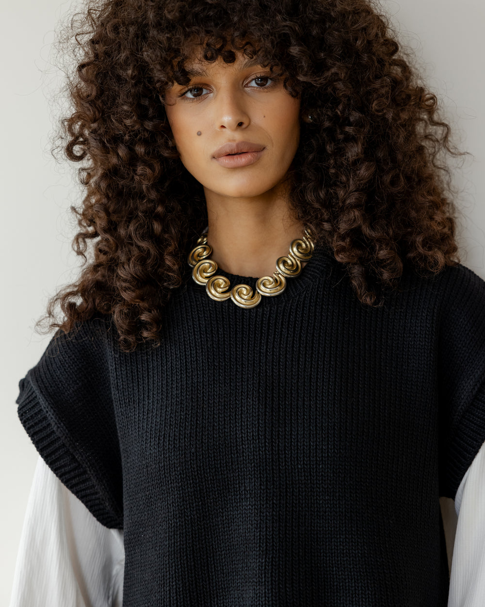 Fringed Vest in Black