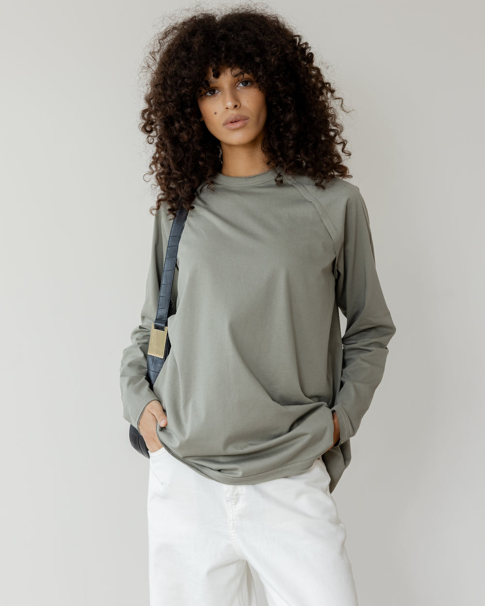 Long Sleeve Crew in Olive
