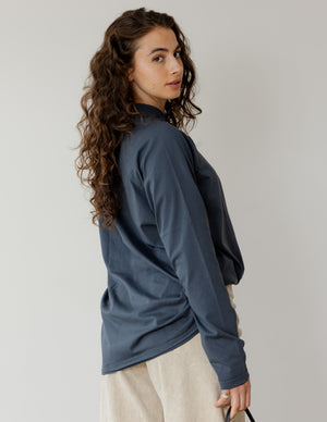 Long Sleeve Crew in Dark Grey