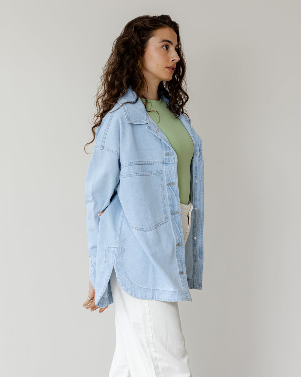 Oversized Denim Shirt in Blue