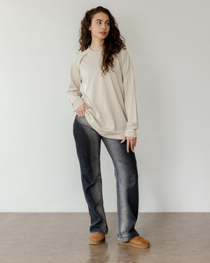 Long Sleeve Crew in Beige