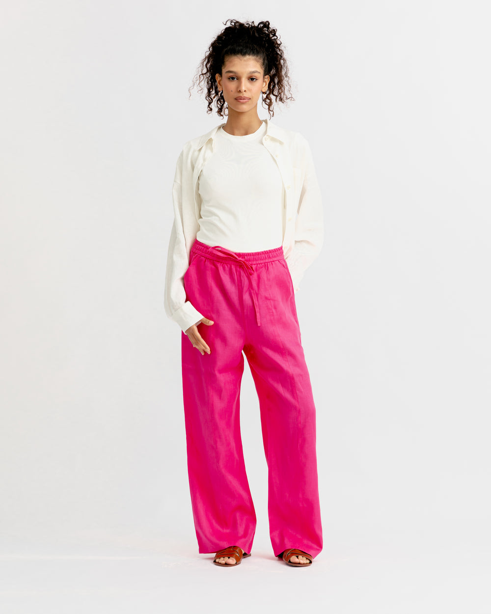 Livin’ In Linen Pants in Fuchsia