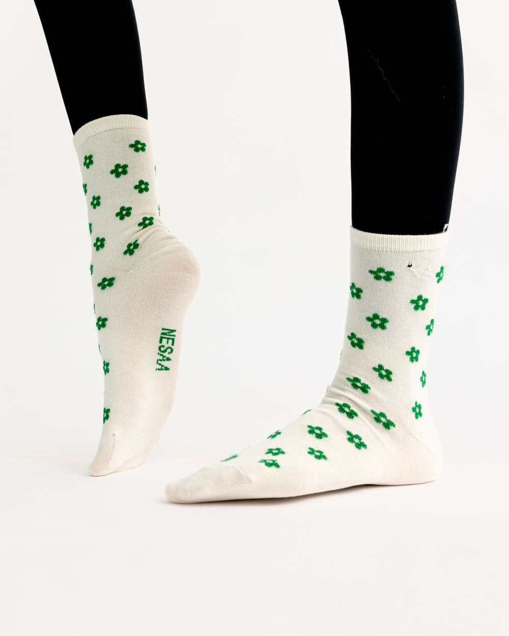 Secret Garden Crew Socks In Green