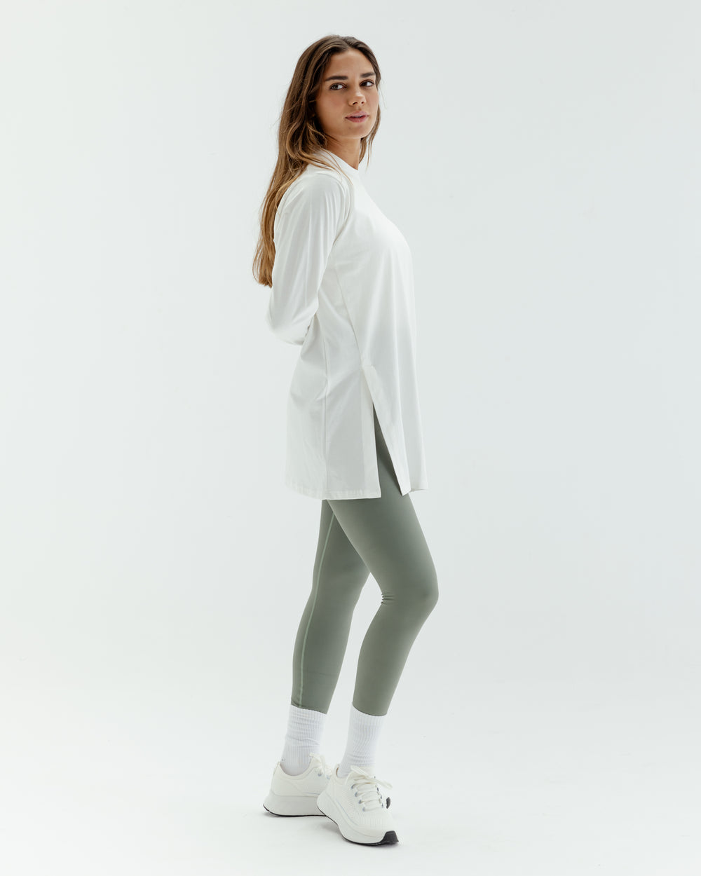 Easy To Do It Long Sleeve Tee Shirt in Off-White