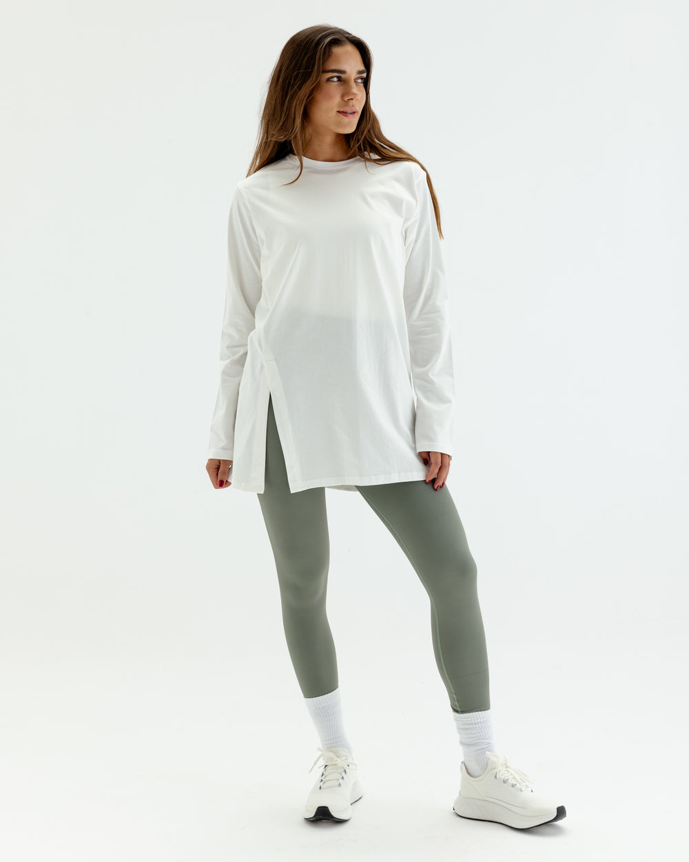 Easy To Do It Long Sleeve Tee Shirt in Off-White