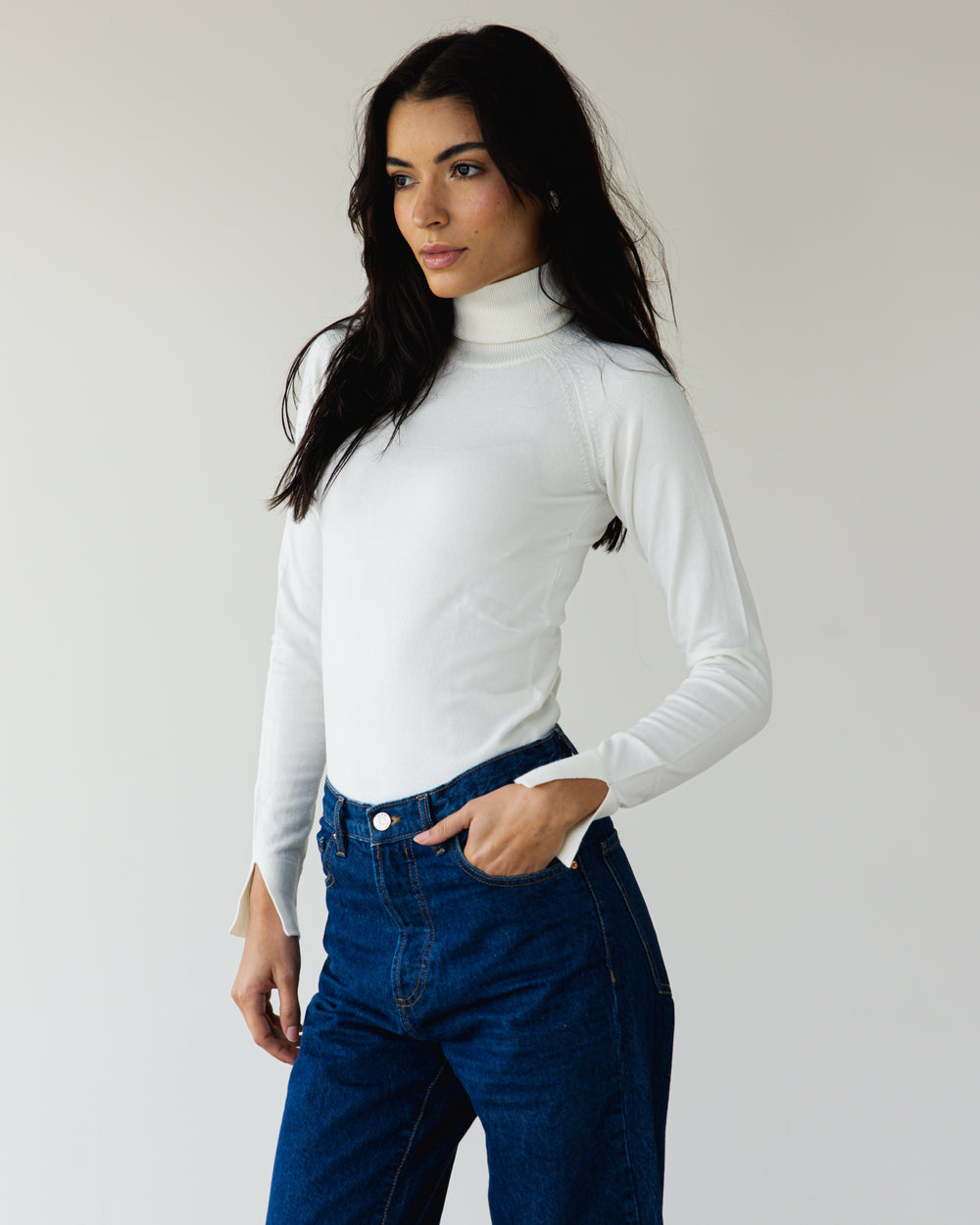 Super Soft Turtleneck In Off White