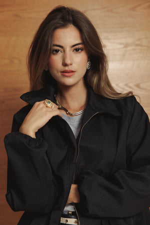 Waterproof Balloon Jacket in Black