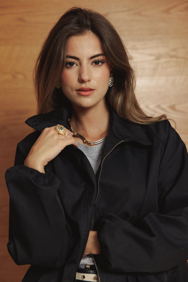 Waterproof Balloon Jacket in Black