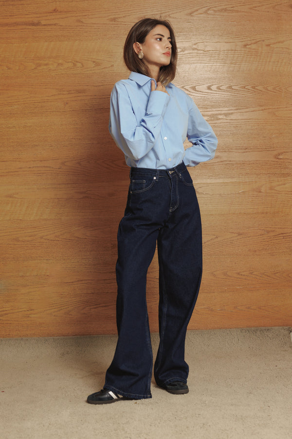 Wide Leg Denim Pants