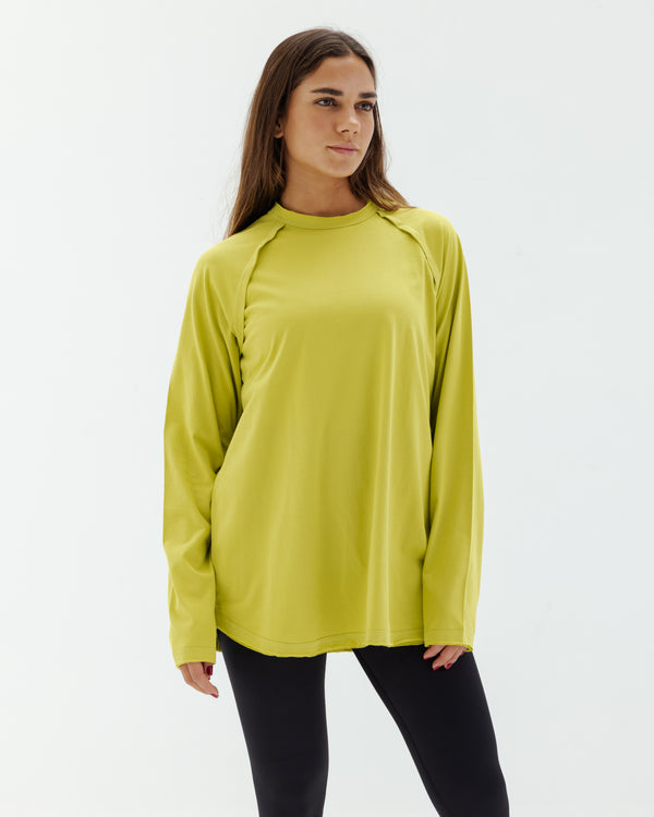 Long Sleeve Crew in Lime