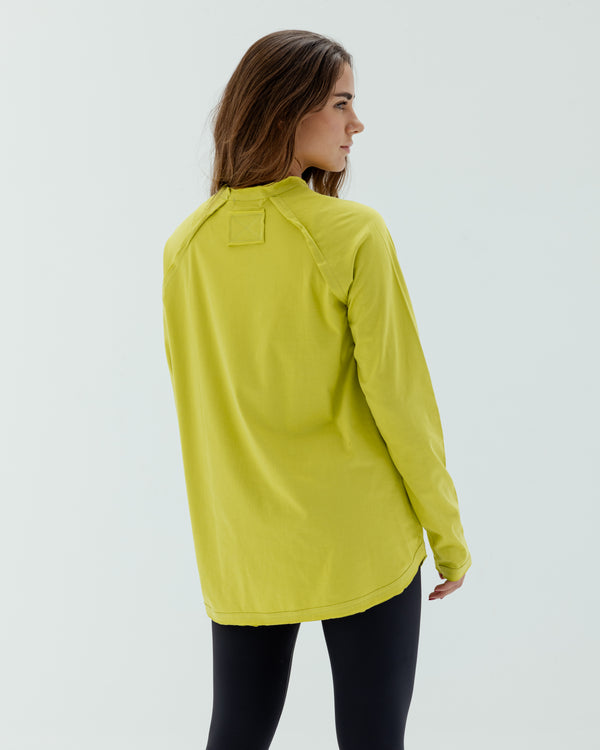 Long Sleeve Crew in Lime