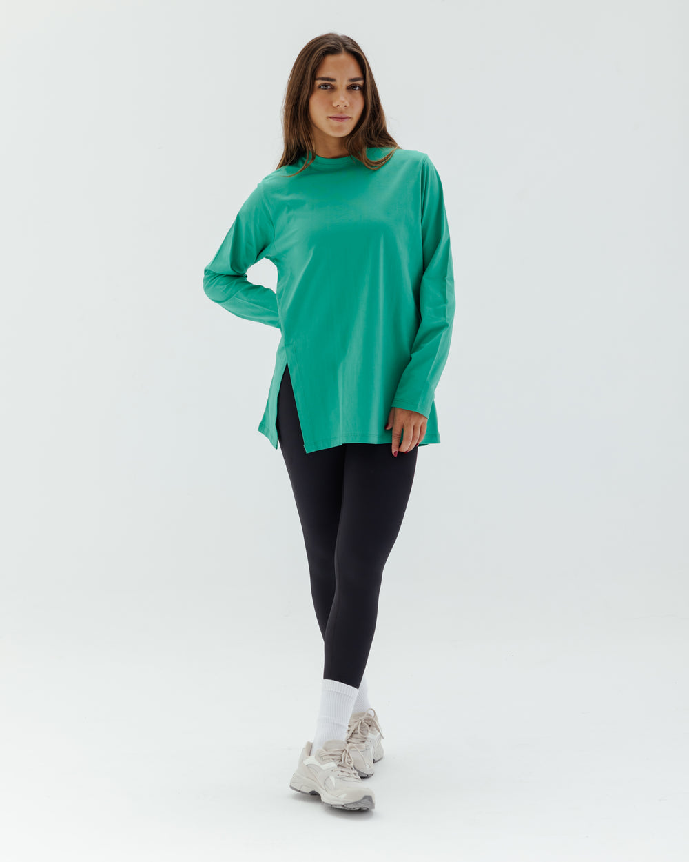 Easy To Do It Long Sleeve Tee in Green