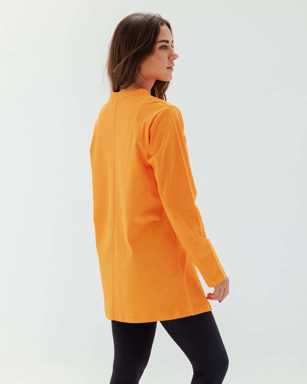 Easy To Do It Long Sleeve Tee in Orange