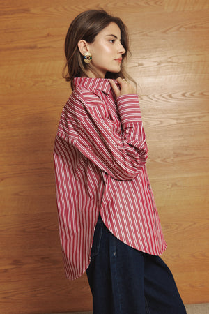 Striped Shirt in Burgundy