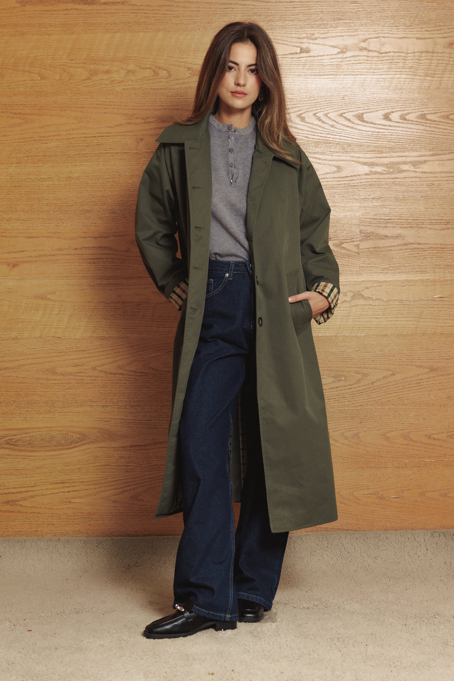 オリーブロング38 Buy AllSaints Green Linnie Black Lightweight Trench Coat from Next USA