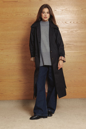 Long Oversized Trench in Black