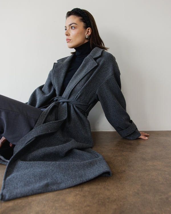 Midnight in Paris Coat in Dark Grey