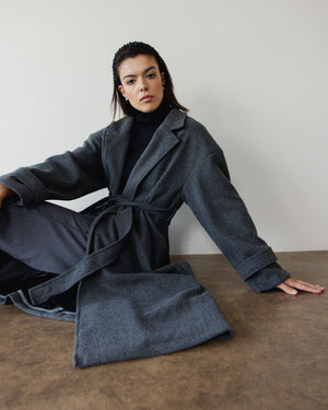 Midnight in Paris Coat in Dark Grey