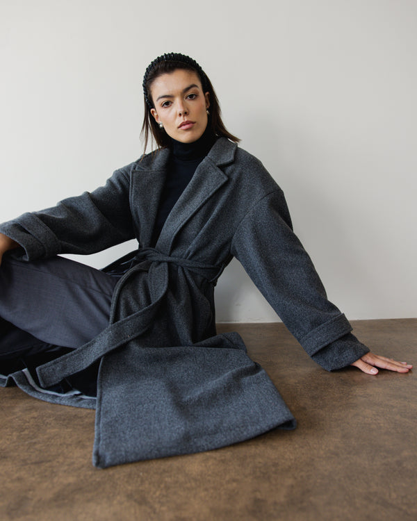 Midnight in Paris Coat in Dark Grey