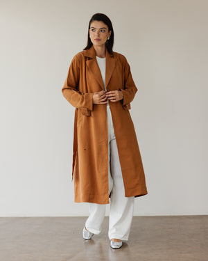 Light Trench Coat in Brick