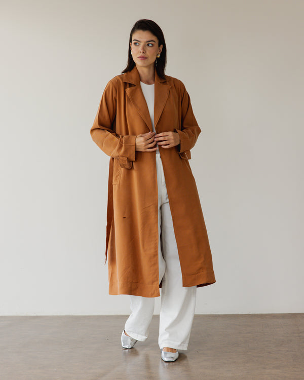 Light Trench Coat in Brick